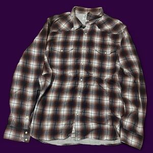XL men’s lucky brand Plaid Button-Up Shirt